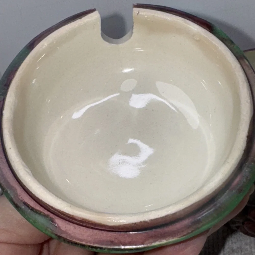 VTG  Occupied  Japan Deep Red‎ Grape Figural Sugar Bowl Jam Jar Lid Pottery GUC